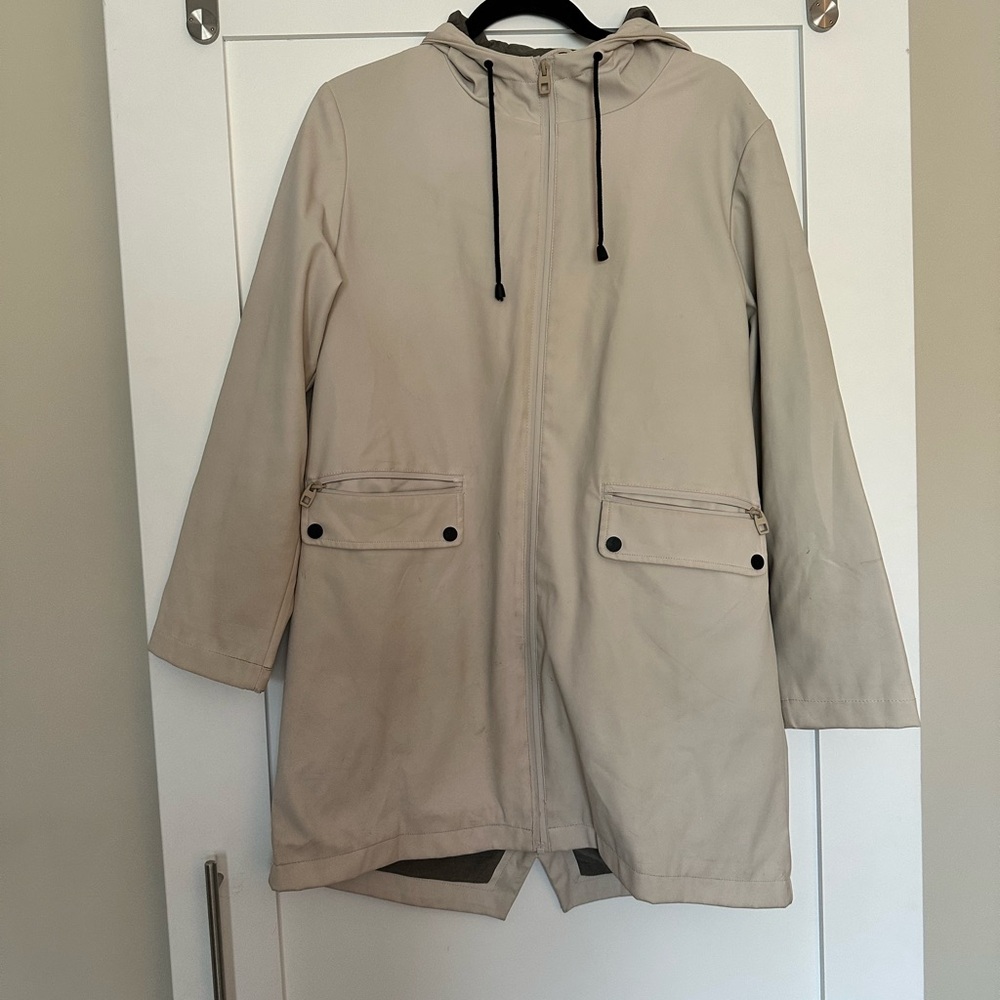 Zara Beige Sleek Raincoat